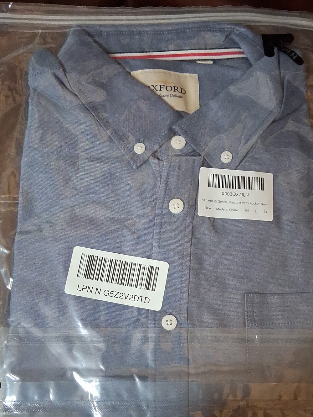 Oxford Men's Casual Button-Down Shirt -  Blue